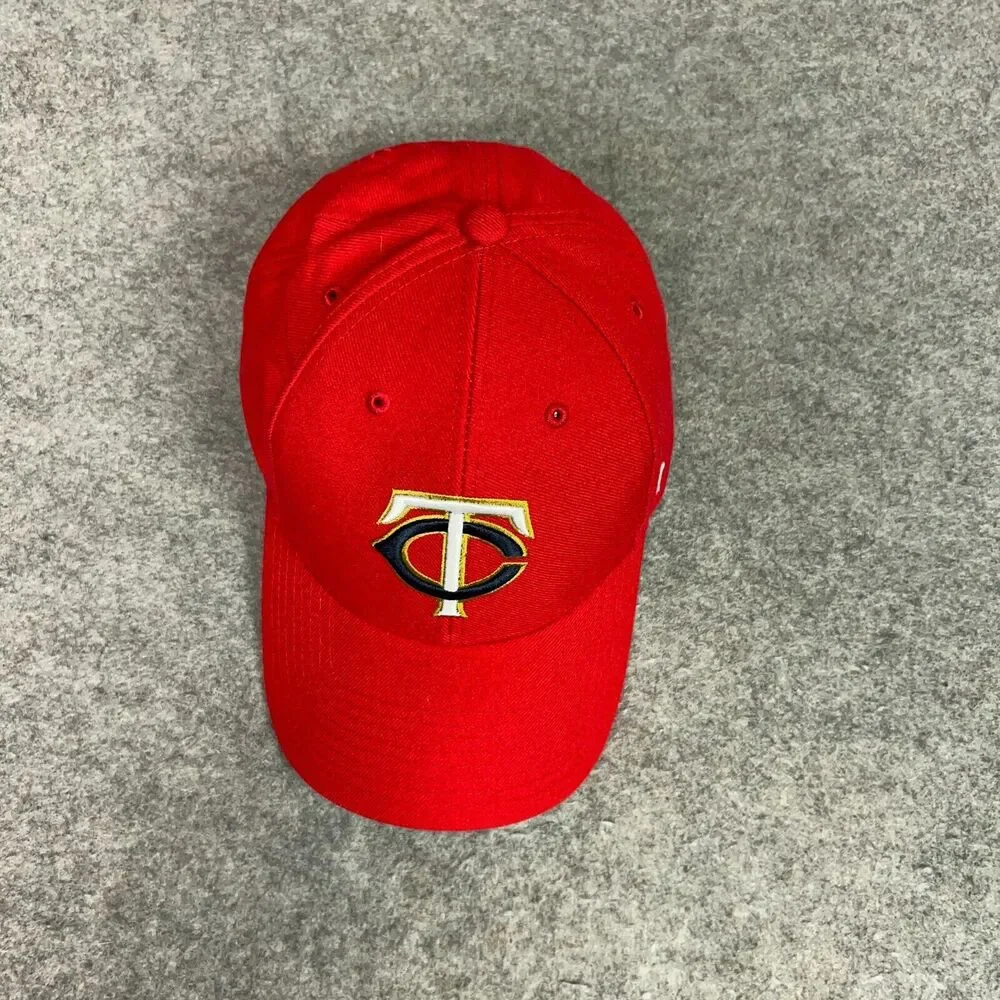 Minnesota Twins Men Hat Adjustable Red Cap Logo Wool Blend Baseball Dad‎ MLB 47